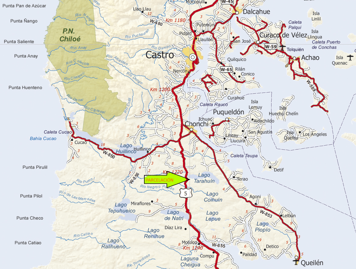 Mapa Rutero Castro- Chonchi 